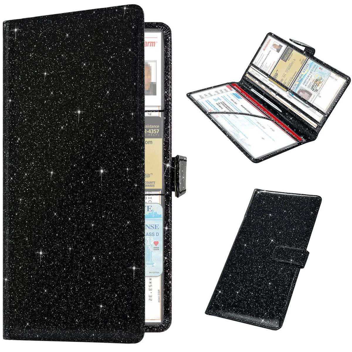  Viator Gear Car Registration and Insurance Holder Black Glitter — product photo
