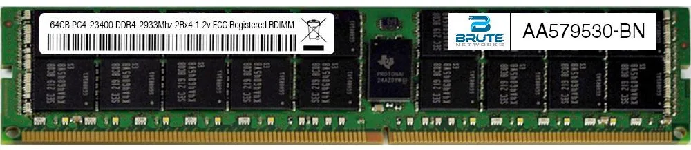 Brute Networks Brute Networks Dell Compatible 64GB DDR4-2933 2Rx4 1.2V ECC Registered RDIMM AA579530 — product photo