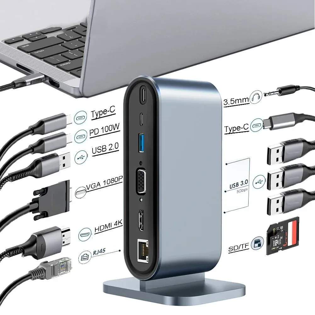 LUOM LUOM BYL-2201 12-in-1 USB-C Docking Station Gray — product photo