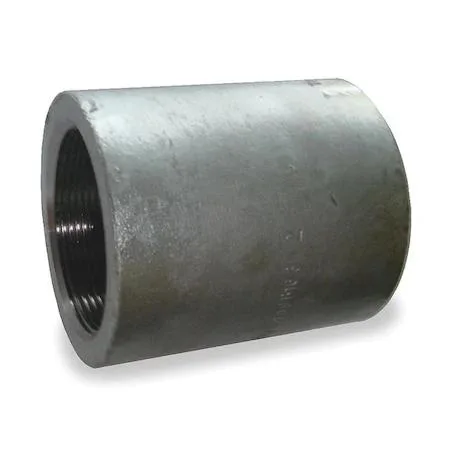 Galvanised steel straight coupling, 1 1/2 inch NPT threads, Class 3000 Schedule 160
