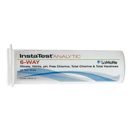 White rectangular test strips in a small pack, 25 count