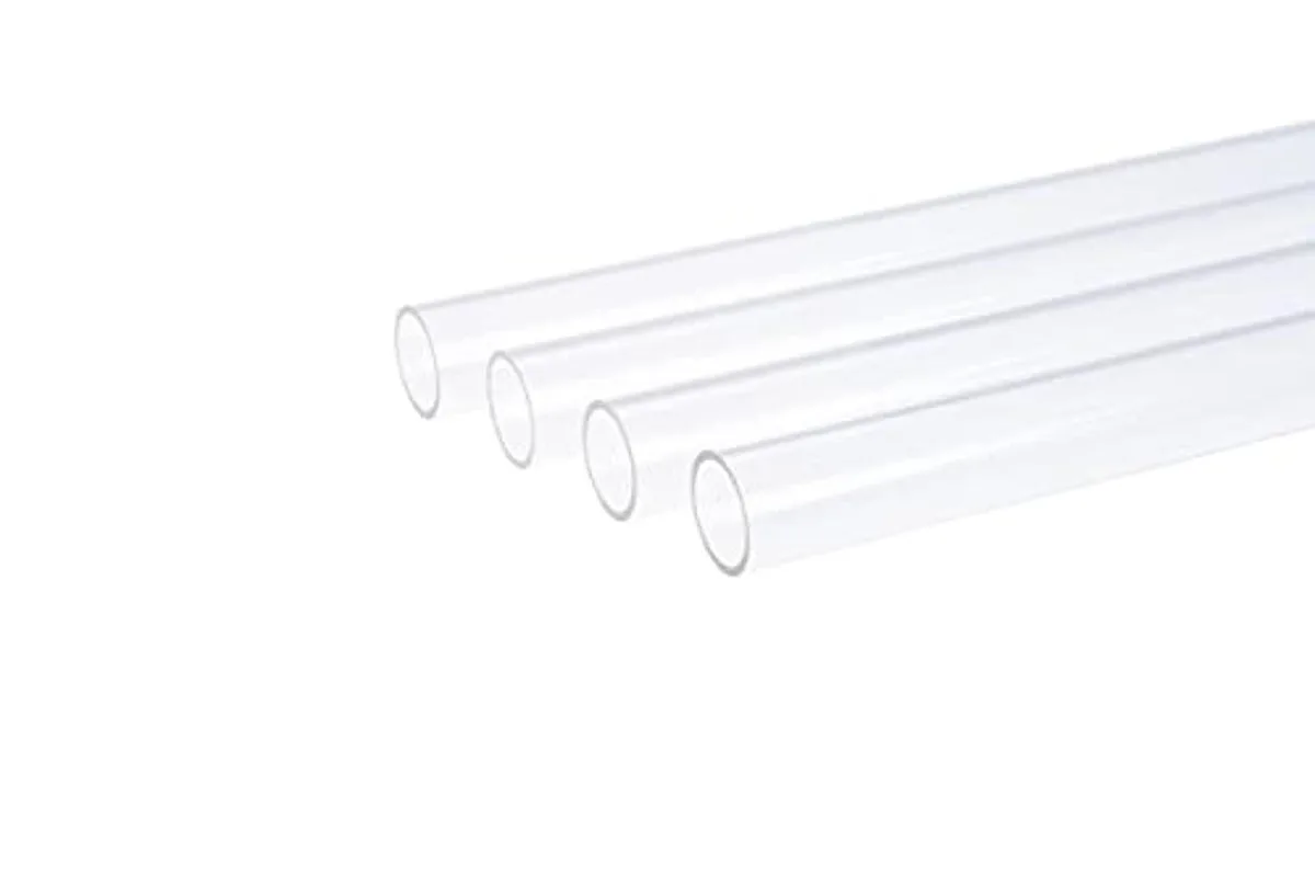 Four clear rigid acrylic tubes 12/10mm 60cm