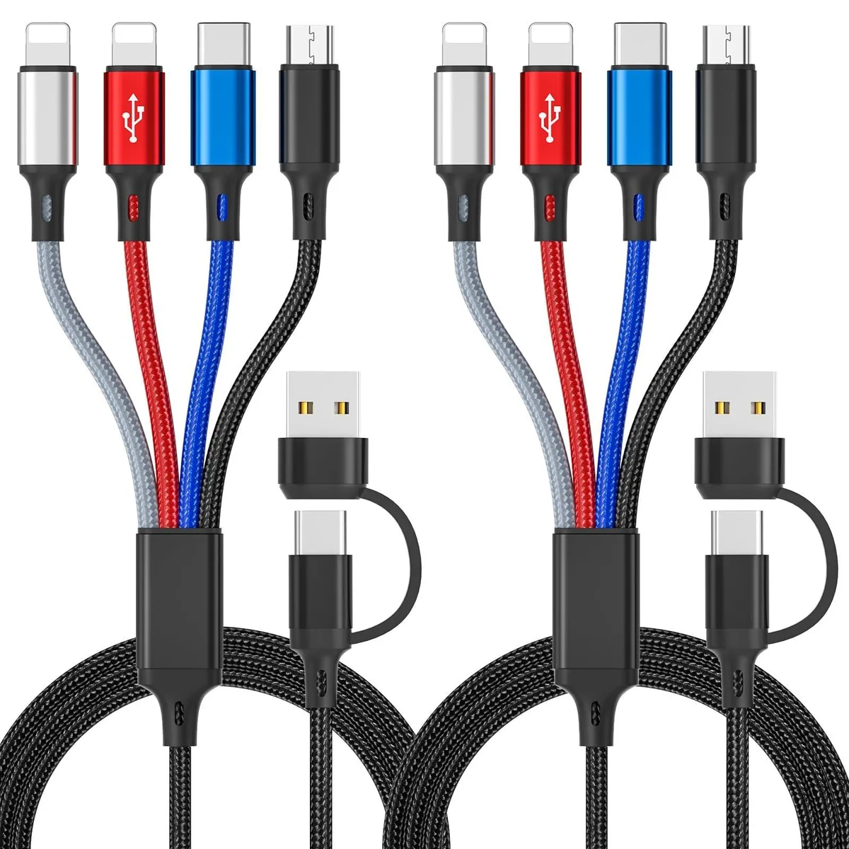 No Sew No Sew 4-in-2 Multi Charging Cable 1.8m 2 Pack — product photo