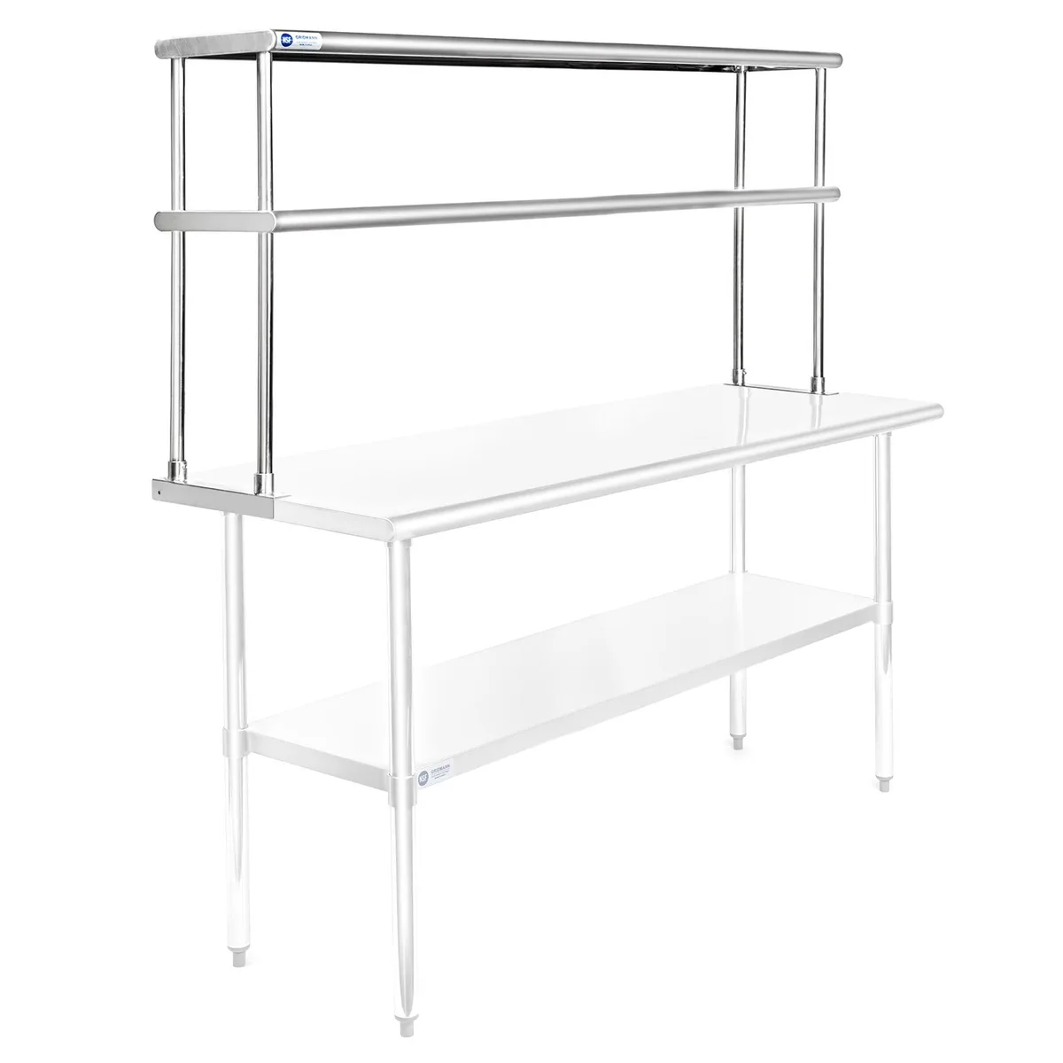Gridmann Gridmann NSF Stainless Steel Double Overshelf 60 in x 12 in 2 Tier — product photo