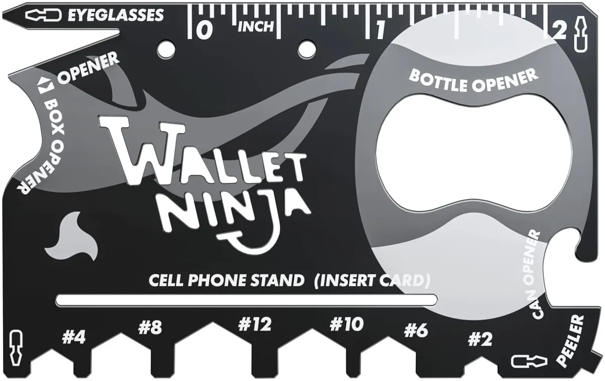 Wallet Ninja NINJA01 18-in-1 Multitool Card Black — product photo