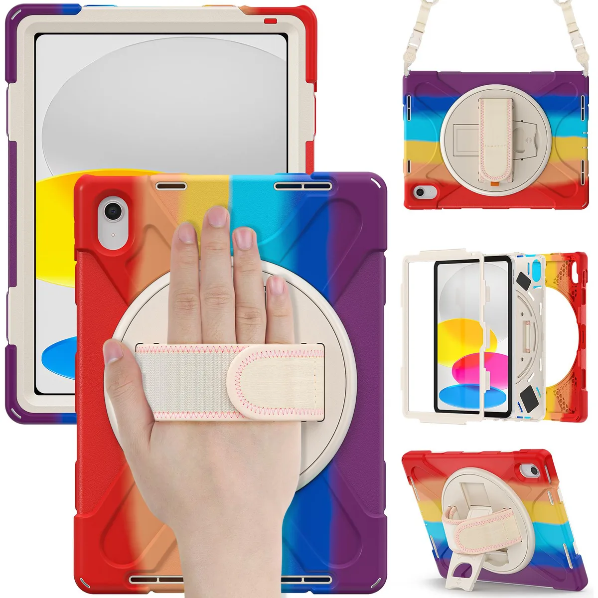 Werleo Werleo A2696 iPad 10th Gen 10.9 inch Case Rainbow Red — product photo