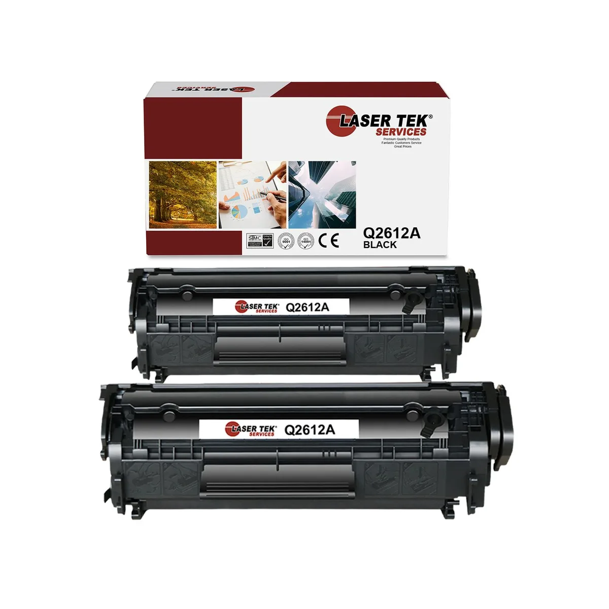 Laser Tek Services Laser Tek Services Q2612A (12A) Black Toner Cartridge 2 Pack 2000 Pages — product photo