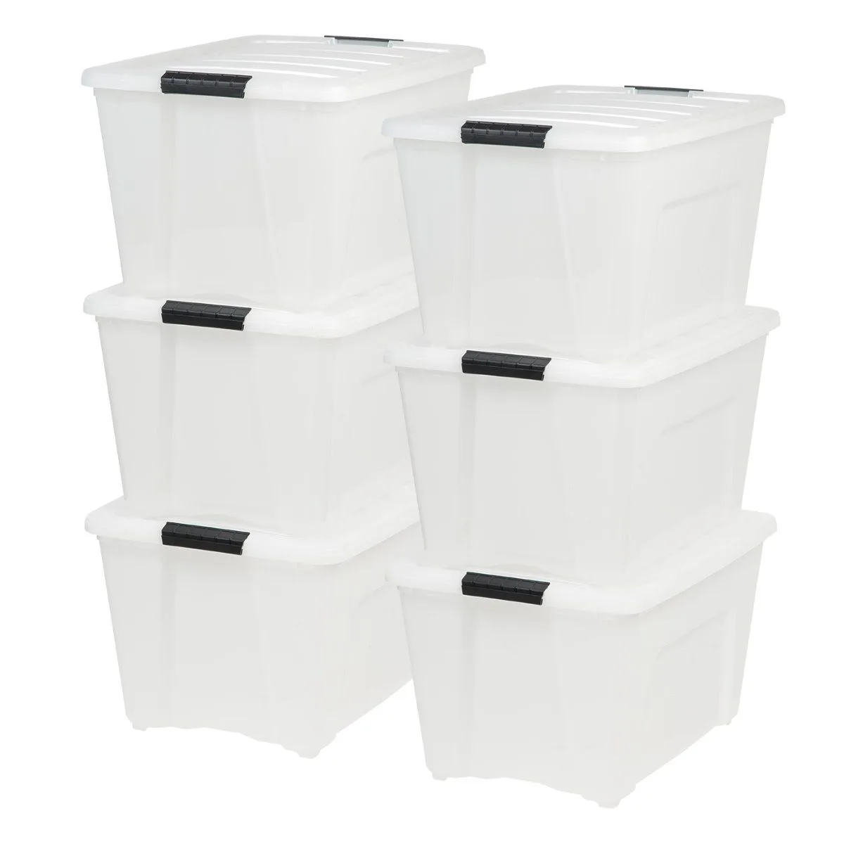 IRIS USA, INC. IRIS USA, INC. 54 Qt Stackable Storage Bins with Lids 6 Pack Pearl — product photo