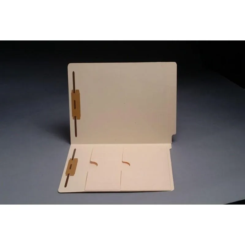 Box of fifty manila file folders with reinforced end tabs and two inside front pockets