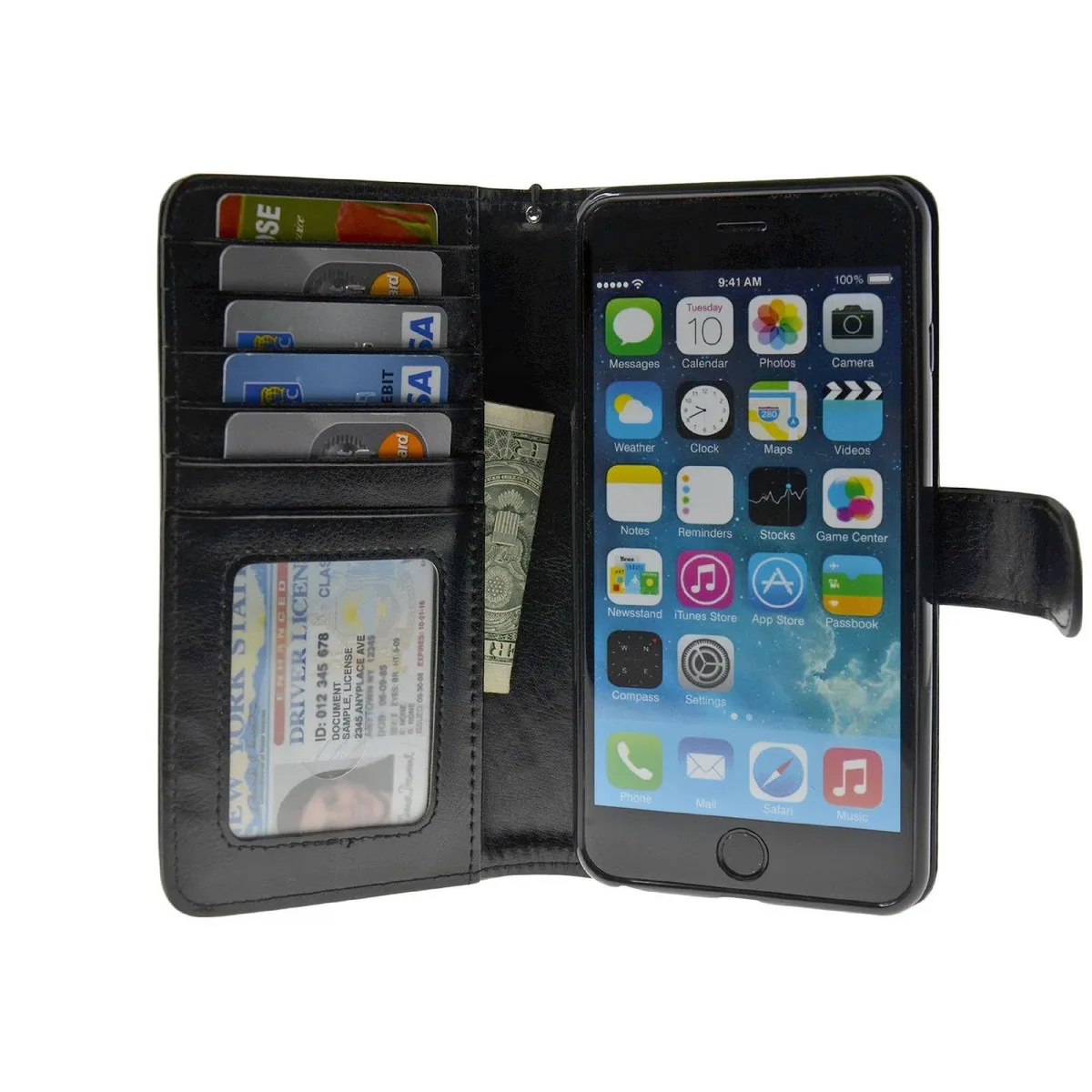 Navor Navor Flip Wallet Case iPhone 6/6S Plus 5.5 Inch Black — product photo