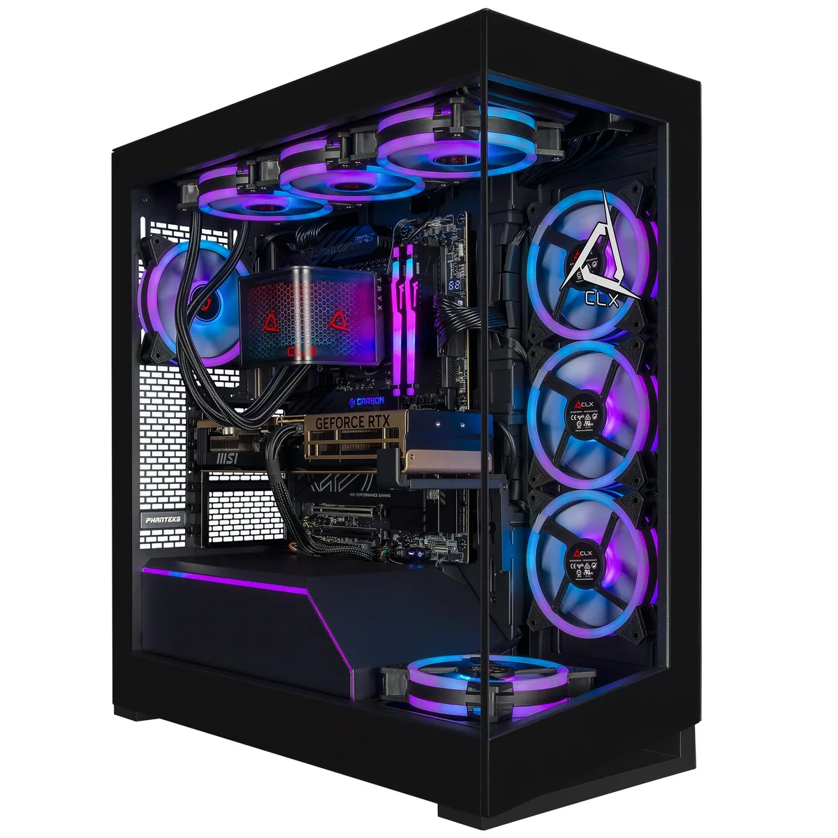 CLX Gaming CLX Gaming TGMHORRTZ5704BM gaming PC Ryzen 9 9950X3D 96GB DDR5 RTX 5080 16GB GDDR7 4TB NVMe — product photo