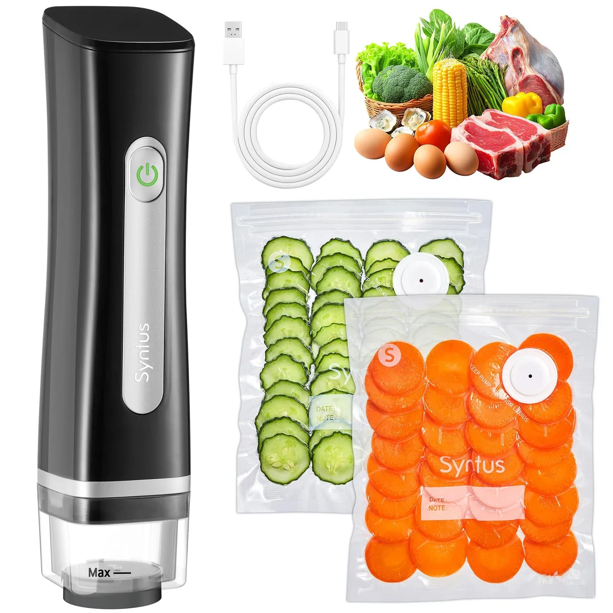 Syntus HVS21-A Vacuum Sealer 30 Bags Black — product photo