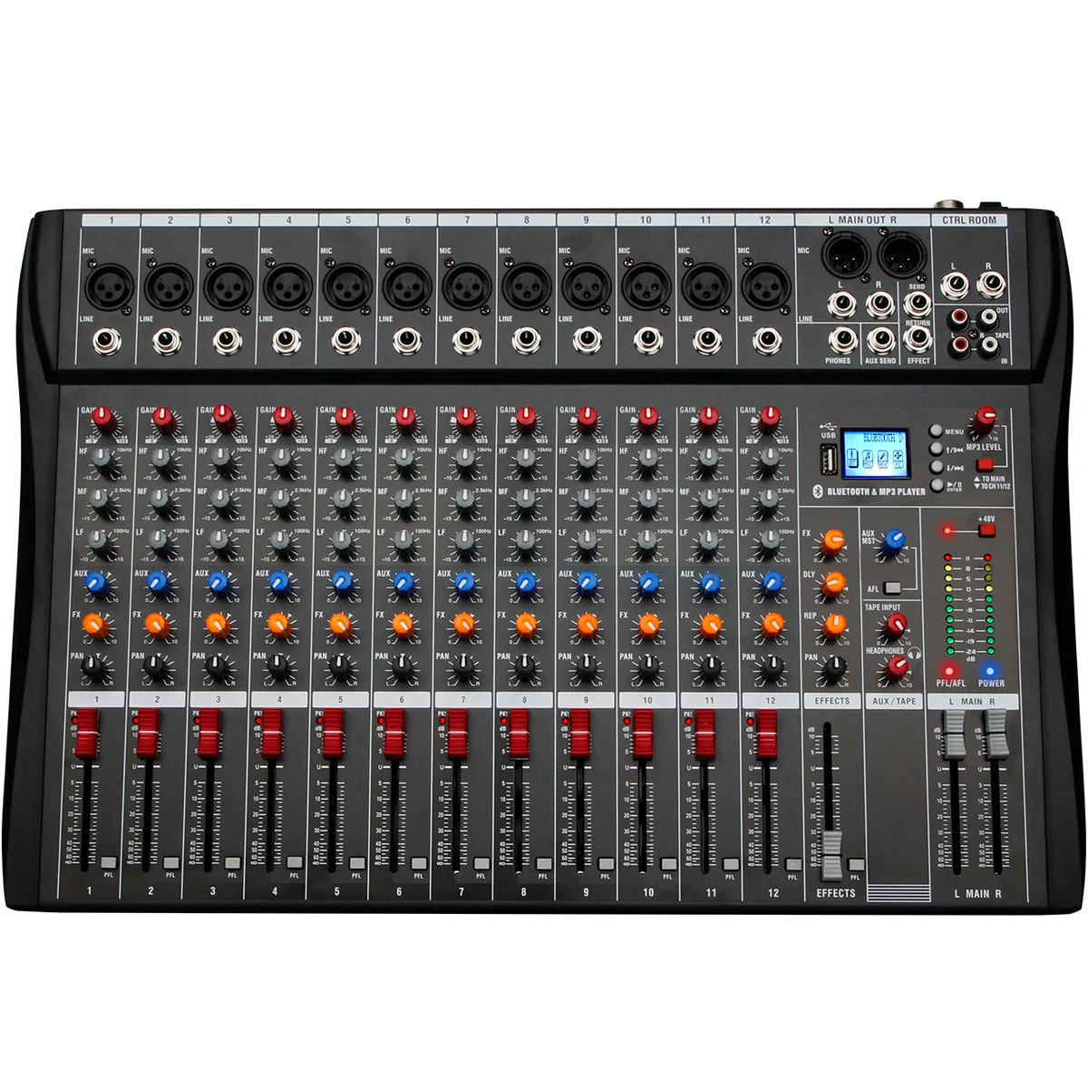 DEPUSHENG DEPUSHENG DX12 12‑Channel Mixer 48V Phantom Black — product photo
