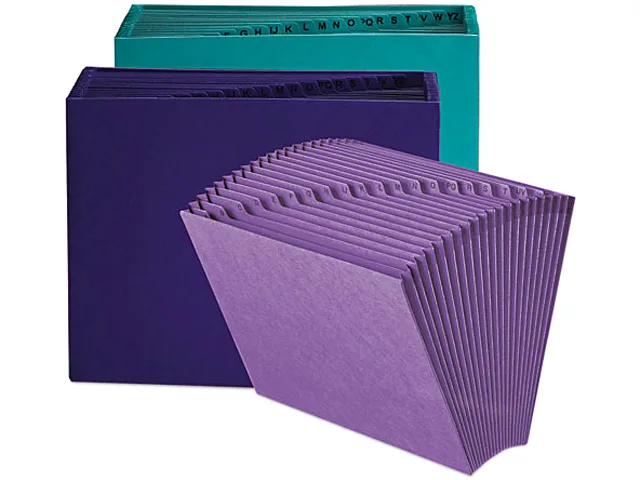Smead Smead 70717 Heavy-Duty A-Z Open Top Expanding File Folder, 21 Pockets, Letter, Teal — product photo