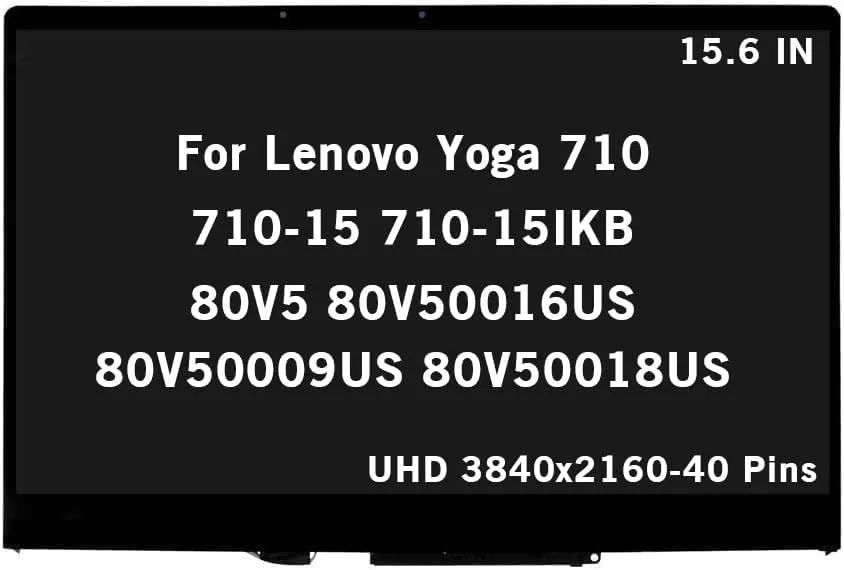 NUOLAISUN NUOLAISUN 15.6" UHD 3840x2160 40-Pin Touch Screen Digitizer Assembly with Bezel for Lenovo Yoga 710 — product photo