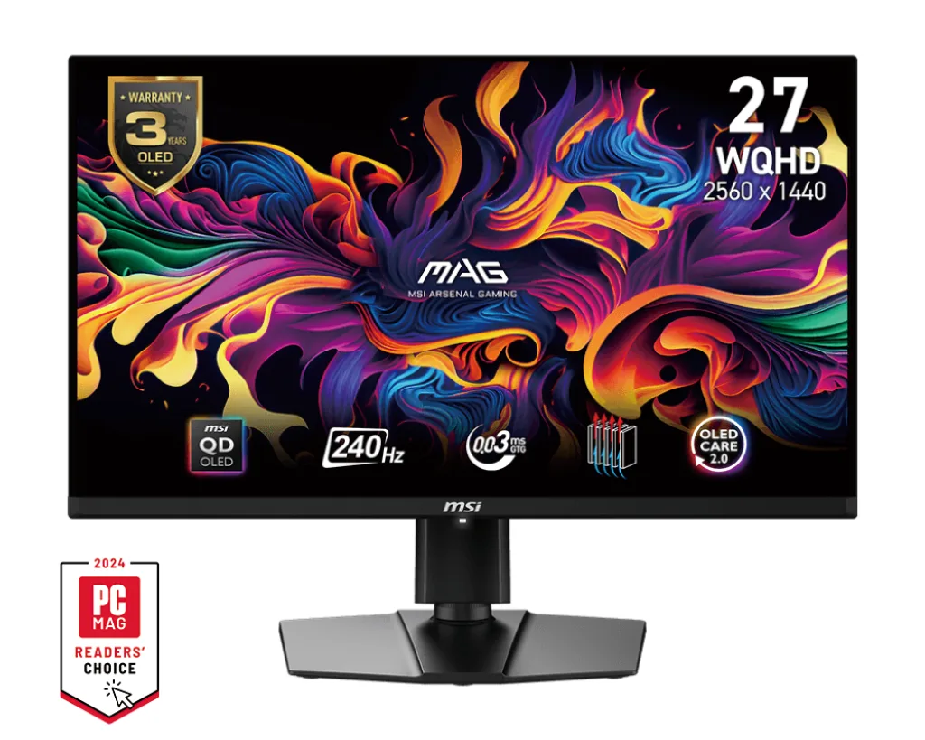MSI MSI MAG 271QPX QD-OLED E2 27" 240Hz gaming monitor — product photo