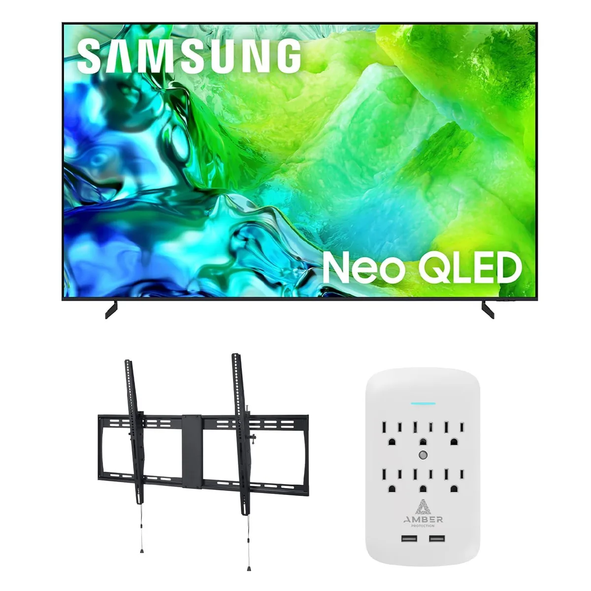 SAMSUNG SAMSUNG QN100QN80HFXZA 100" Neo QLED 4K 144Hz LED TV with XXL-TILT-MOUNT and 6-OUTLET-SURGE — product photo
