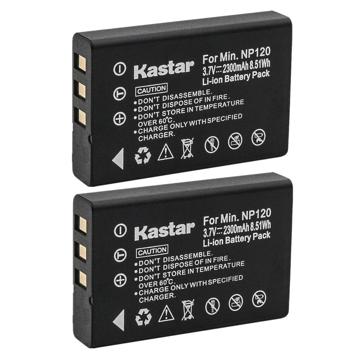 Kastar Kastar 2-Pack DB-43 Li-Ion Camera Battery 2300mAh 3.7V 8.51Wh — product photo