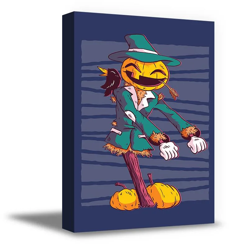 Awkward Styles Awkward Styles Halloween Canvas Wall Art Pumpkin Scarecrow 8" x 12 — product photo