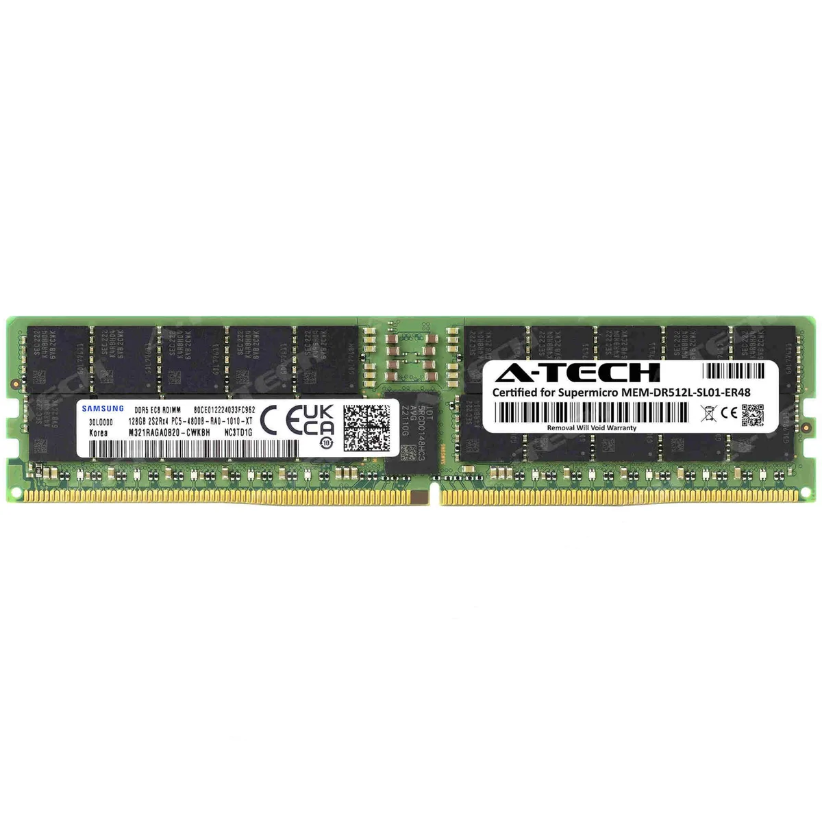 A-Tech A-Tech 128GB DDR5 4800 ECC RDIMM CL40 1.1V 288-Pin Supermicro Certified — product photo