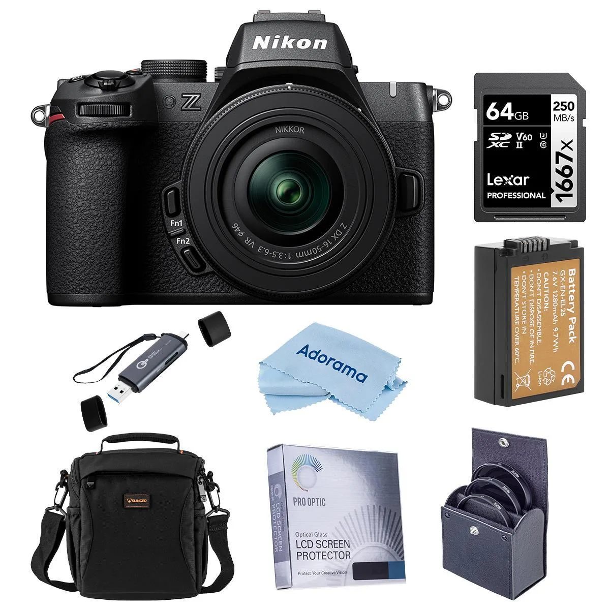 Nikon Inc Nikon Z50II Compact Mirrorless Camera with 16-50mm f/3.5-6.3 VR Lens, 128GB Card, 46mm Filter Kit, Bag — product photo