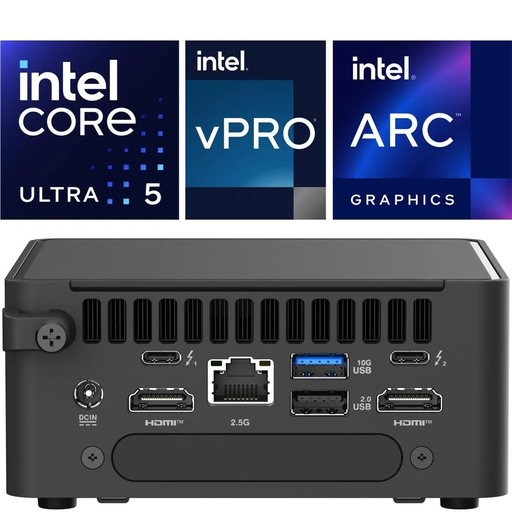 ASUS ASUS NUC 15 Pro RNUC15CRHV50000U barebone mini PC Core Ultra 5 235H 96 GB DDR5 — product photo
