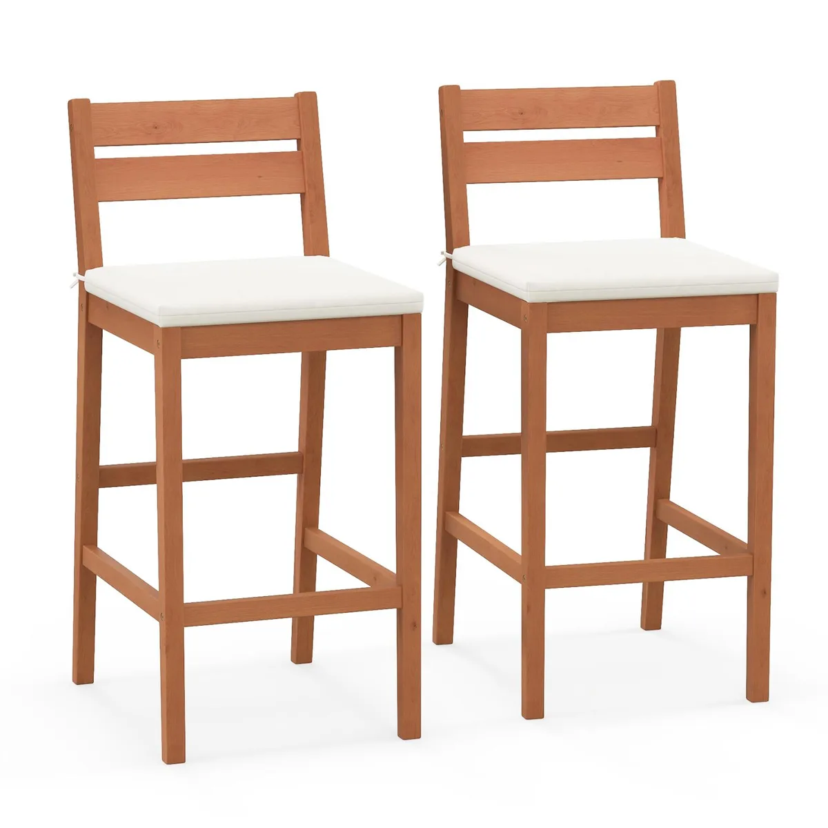 SlickBlue SlickBlue Set of 2 Outdoor Wood Barstools Off White — product photo