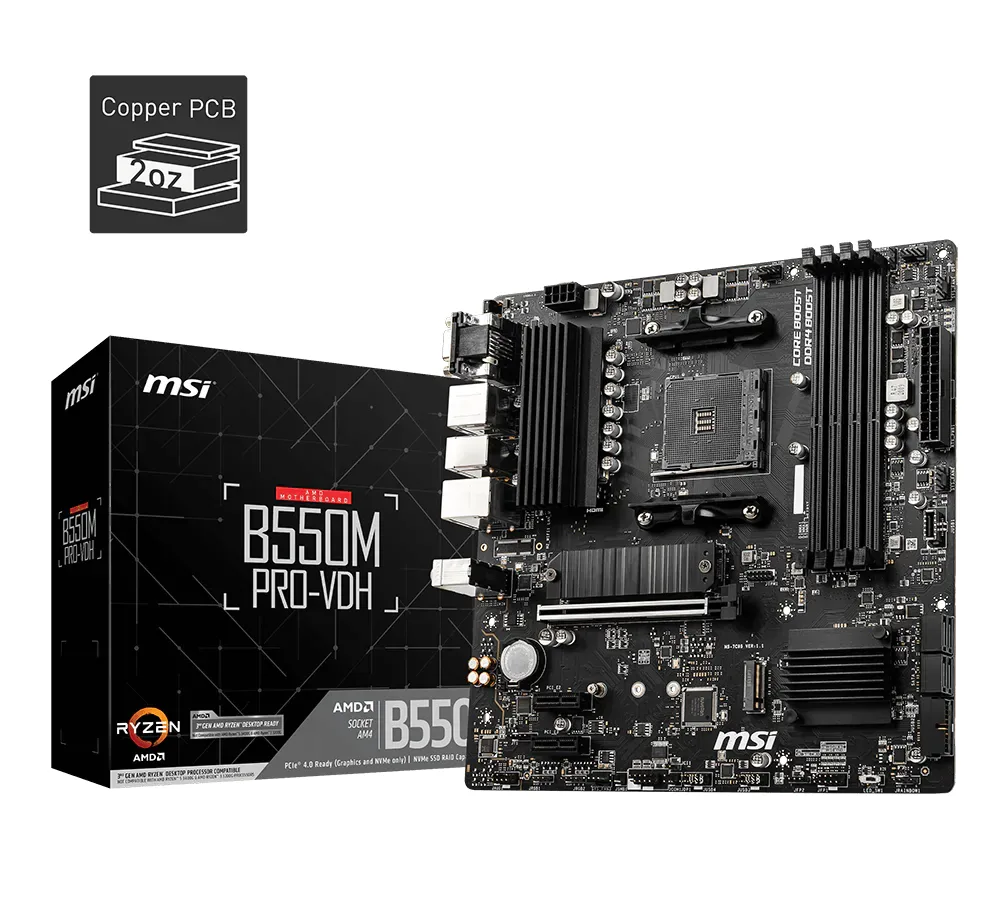 MSI MSI B550M PRO-VDH AMD motherboard — 商品写真