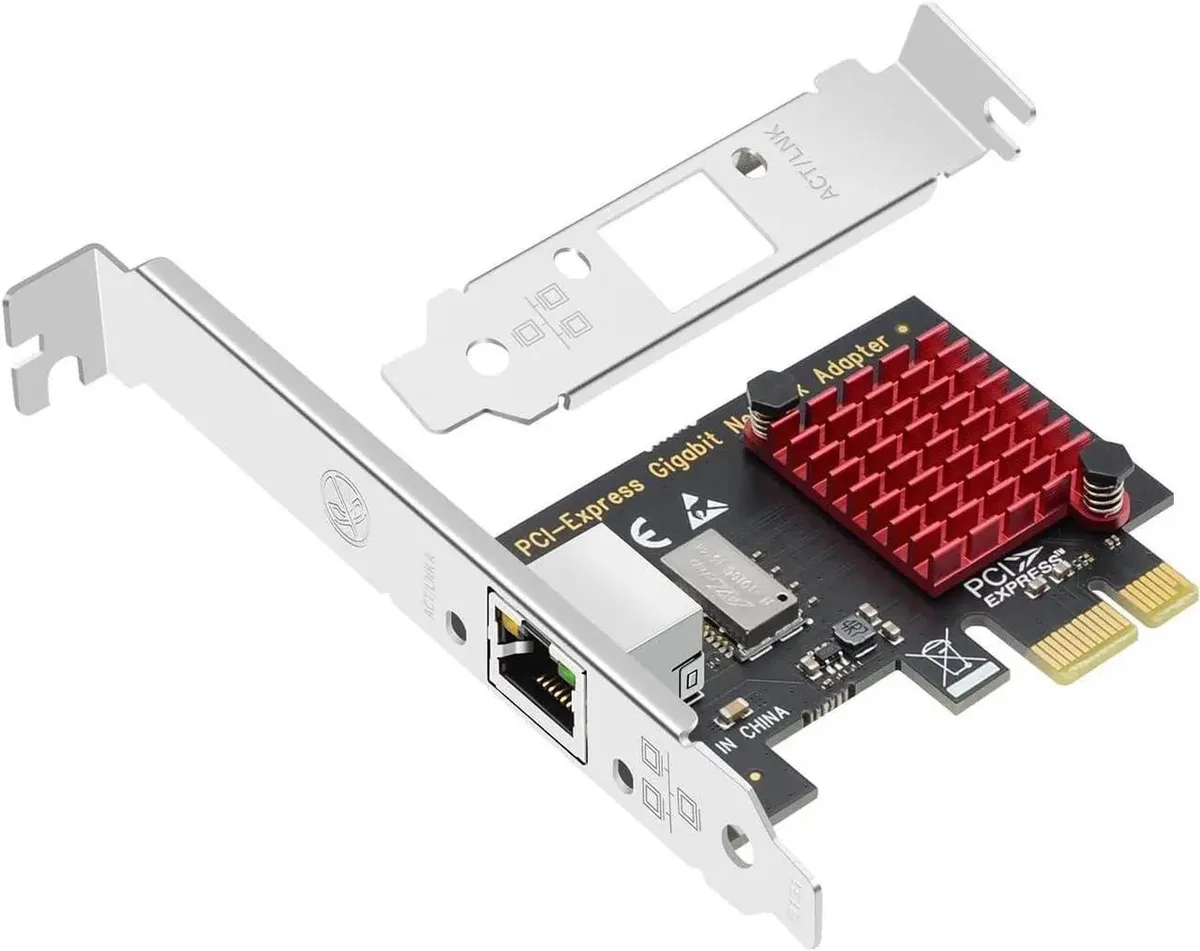 SMUGDESK SMUGDESK Single-Port PCIe 2.1 Gigabit NIC RTL8111H Full Low Profile Brackets — product photo