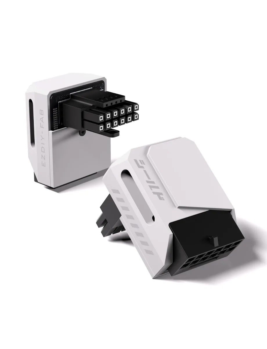 WRIARICH WRIARICH PCIe 5.1 12V-2x6 600W 16 Pin 12VHPWR GPU Adapter 90 Degree Right Angle RVS Type White — product photo