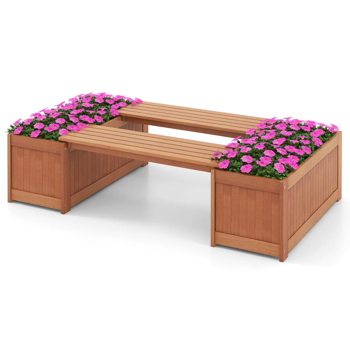 SlickBlue SlickBlue Planter Bench Natural 41"x12" seat 38"x16"x17" box 330 lbs — product photo