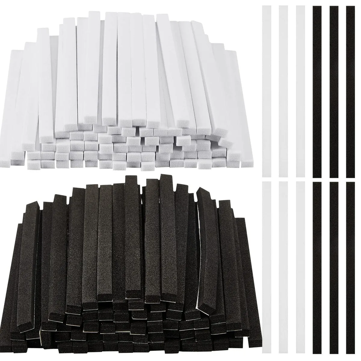  200 Pcs Strap Cushion Insert Shoe Tape Cuttable Shoe Straps for Heels (Black, White) — product photo