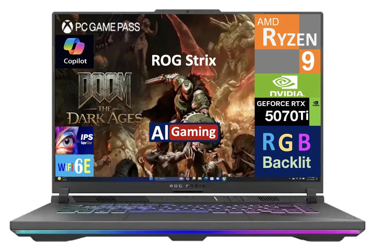 ASUS ASUS ROG Strix G614PR AI gaming laptop 16.0" 165Hz Ryzen 9 8940HX RTX 5070 Ti 16GB DDR5 2TB — product photo