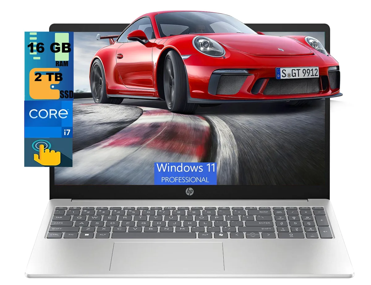 HP HP 15 laptop i7-1355U 10-core 16GB 2TB PCIe SSD 15.6" FHD Touchscreen Silver — product photo