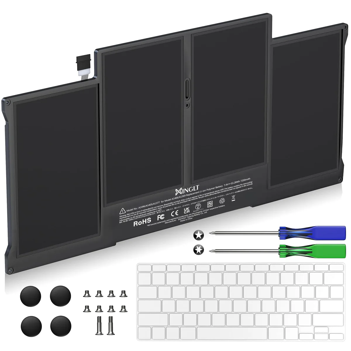  Replacement Laptop Battery for MacBook Air 13 inch A1466 A1369 7200mAh Upgraded 3.0 — product photo
