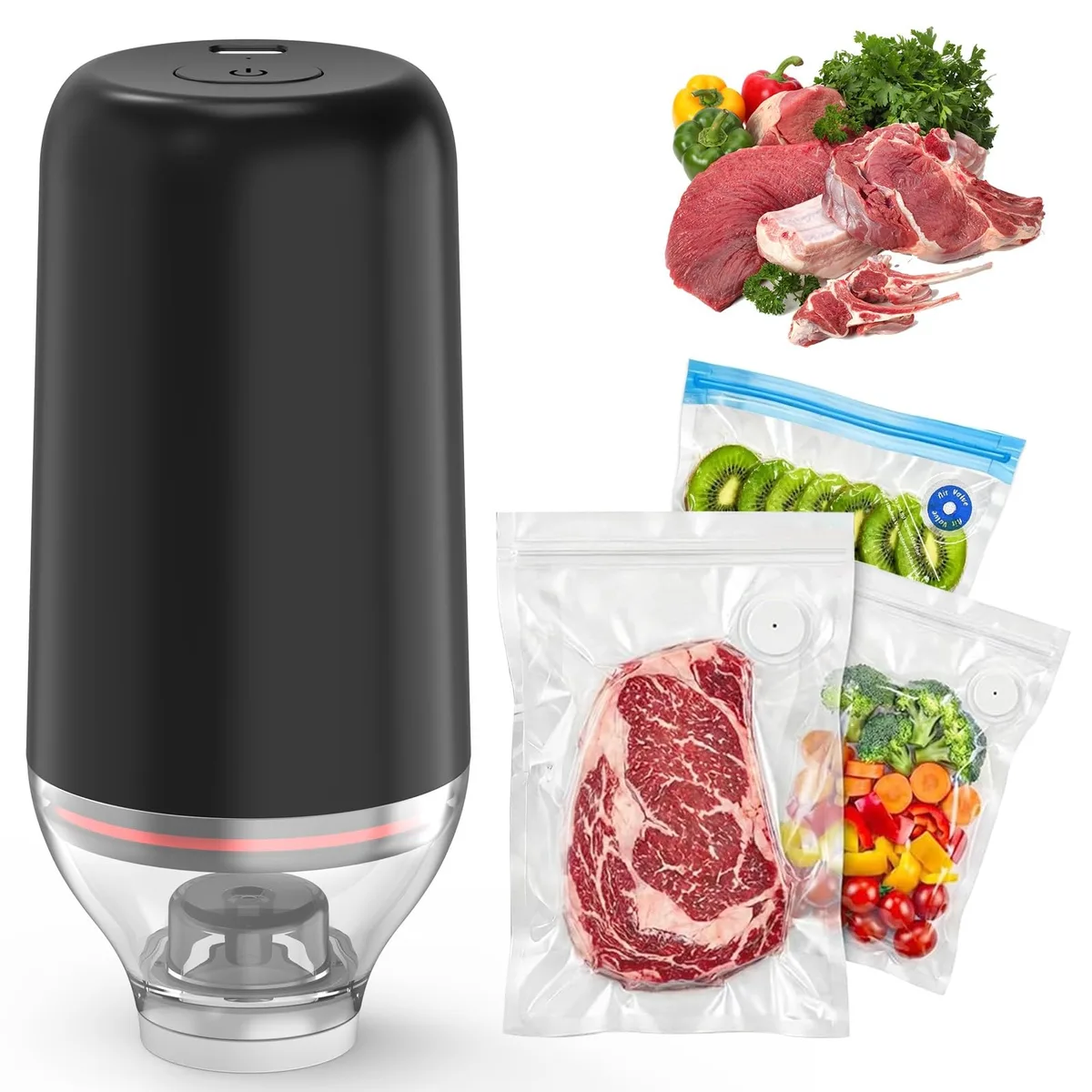  BAMCOO Portable Handheld Food Vacuum Sealer Black Pump Only — product photo