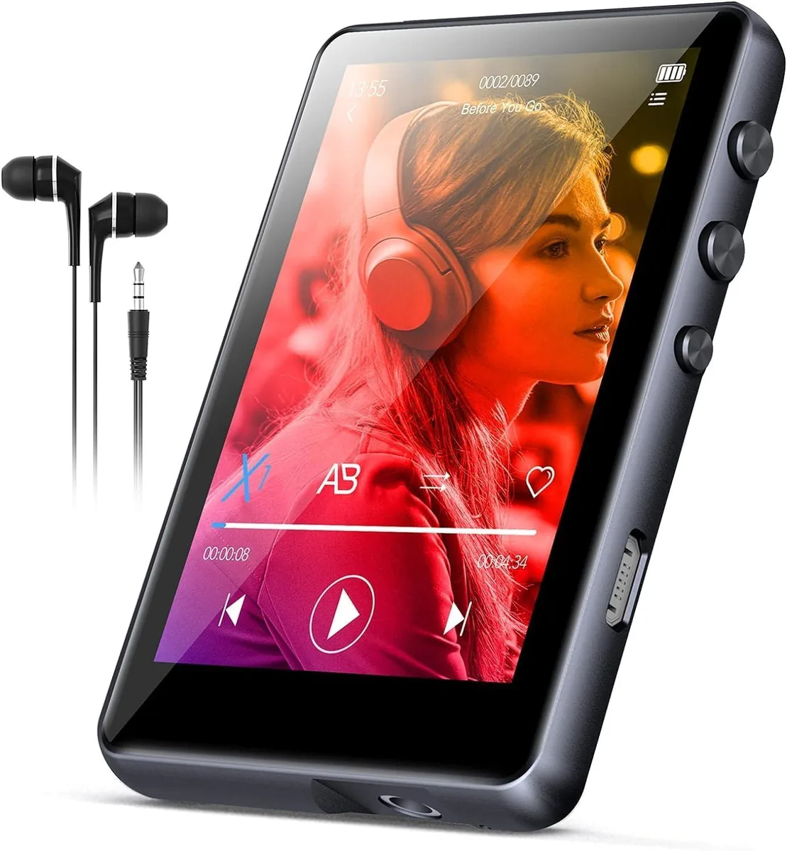  SWOFY M4 128GB MP3 Player Bluetooth 5.4 2.4" Dark Black — product photo
