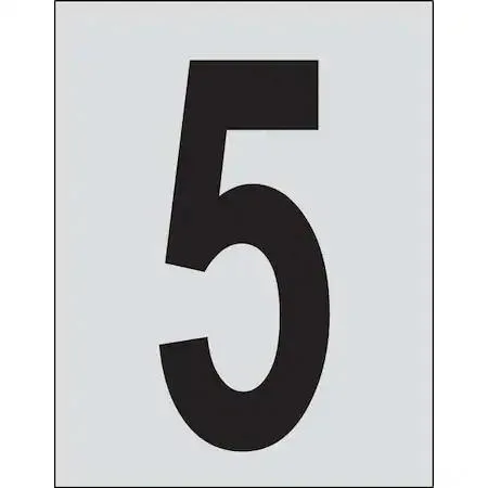 Brady Brady 5900-5 Number Label 1in Black/Silver PK25 — product photo