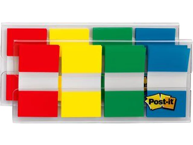 3M 3M 680-RYGB2 Flags, Primary Colours, .94 in Wide, 50/Dispenser, 2 Dispensers/Pack — product photo