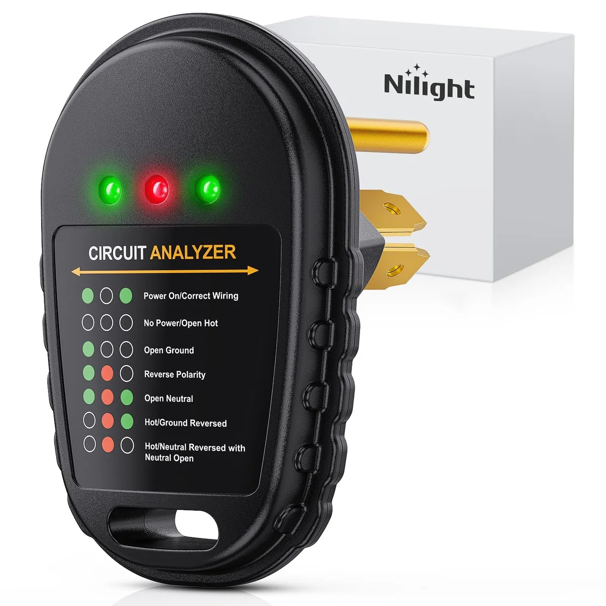 Yellow ABS plug-in tester with LED indicator lights