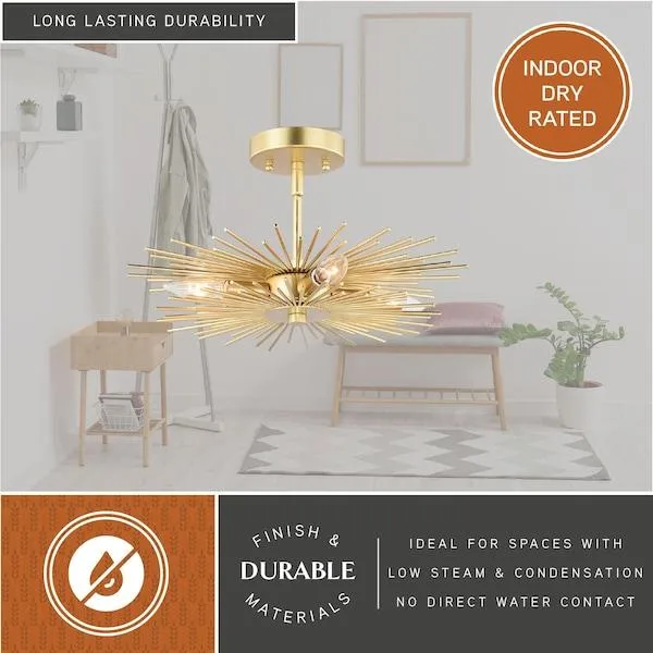 Vaxcel Vaxcel C0227 Nikko 16-in Gold Semi Flush Mount — product photo