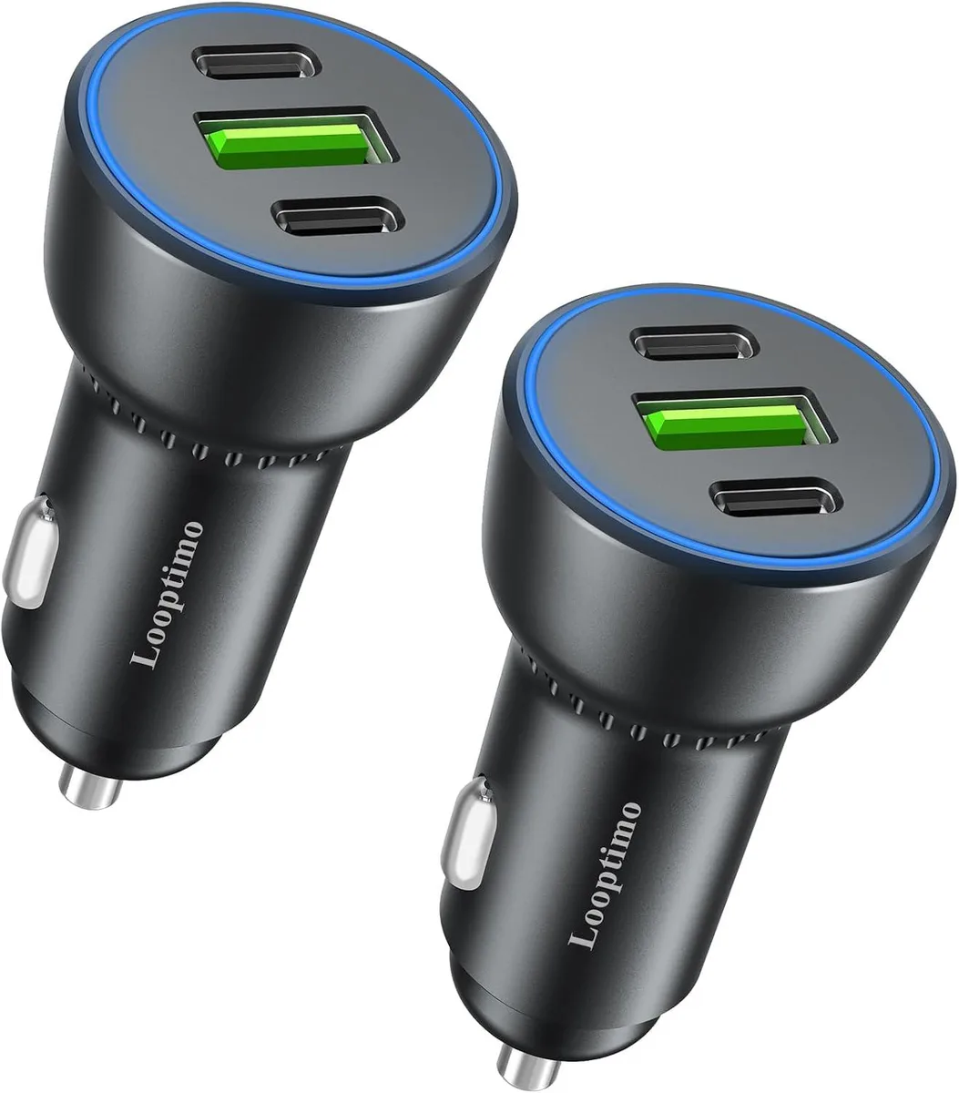 Hamzan Hamzan 90W USB-C Car Charger 2-Pack Dual 45W 3-Port — product photo