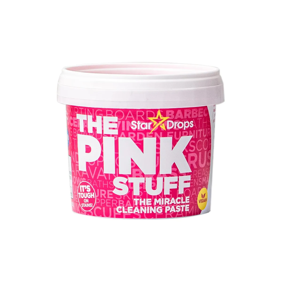 White 500g cleaning paste tub with pink label