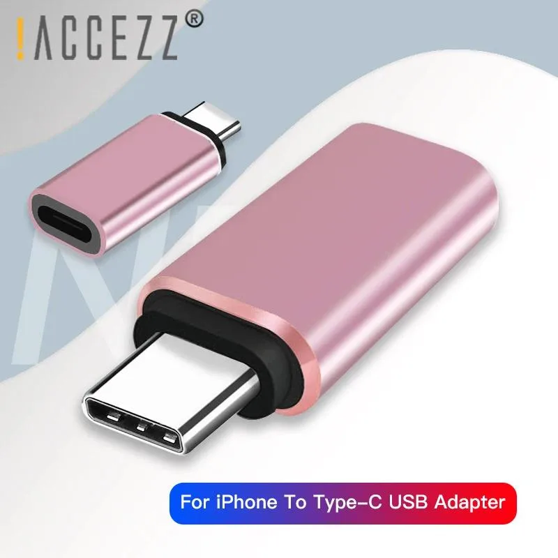 Defendwe Defendwe USB-C OTG Adapter Lightning Female to USB-C Male Black Silver Gold Rose Gold — product photo