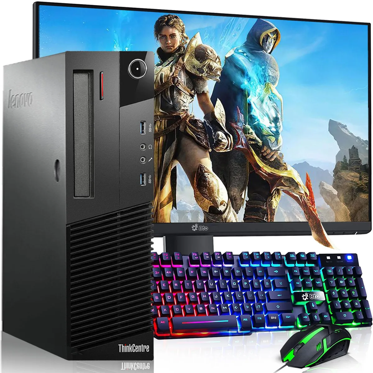 Lenovo Lenovo ThinkCentre M83/M93 desktop PC i5-4570 16GB DDR3 256GB+1TB RX 550 22in Wi-Fi Win 10 Home — product photo