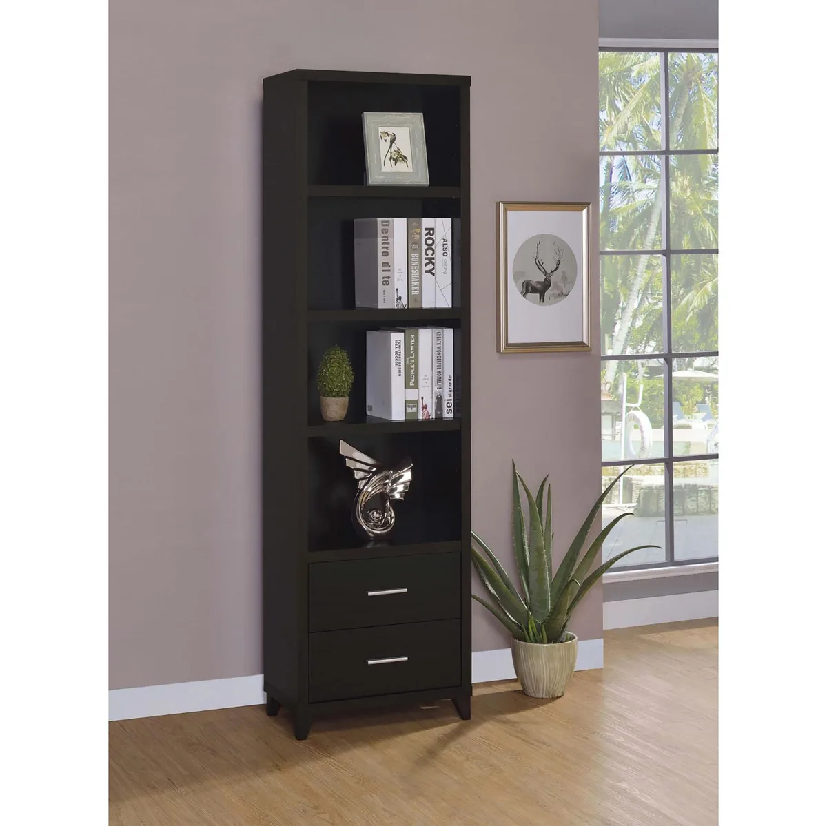 tuphen tuphen Cappuccino Media Tower Bookshelf Brown — product photo