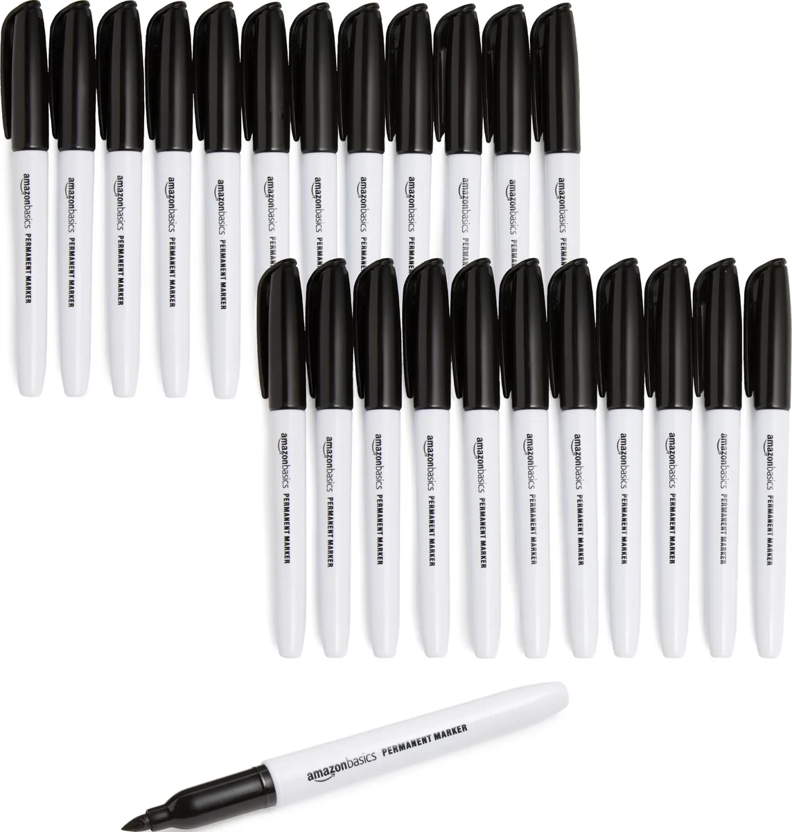 Fine Tip Permanent Markers Black 24 Pack — product photo