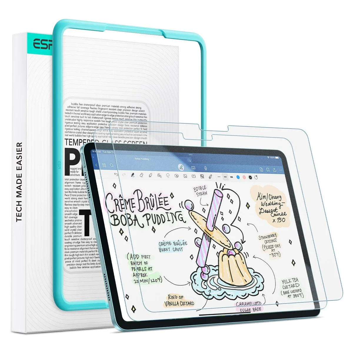  ESR RM Paper-Feel Screen Protector 2 Pack for iPad Air 13 Inch M4 M3 M2 2024 2025 2026 — product photo