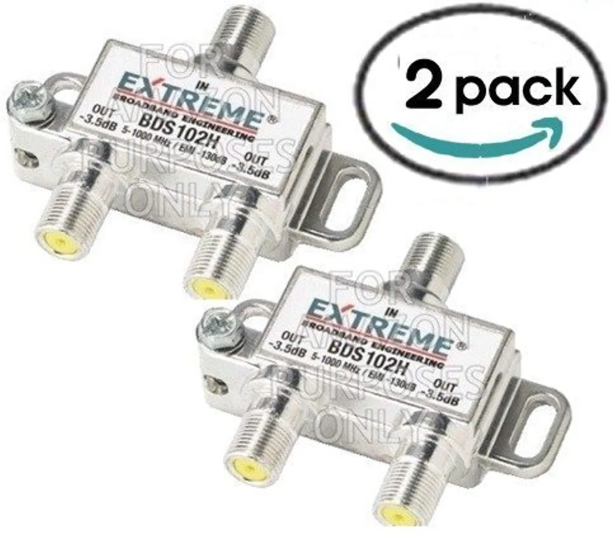 Extreme Extreme BDS102H 2-Way Coax Splitter 2-Pack Silver — product photo