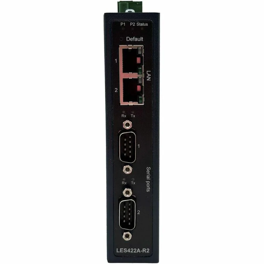 Black Box Corporation Black Box LES400 Industrial RS232/422/485 Serial Device Server 2-Port LES422AR2 — product photo